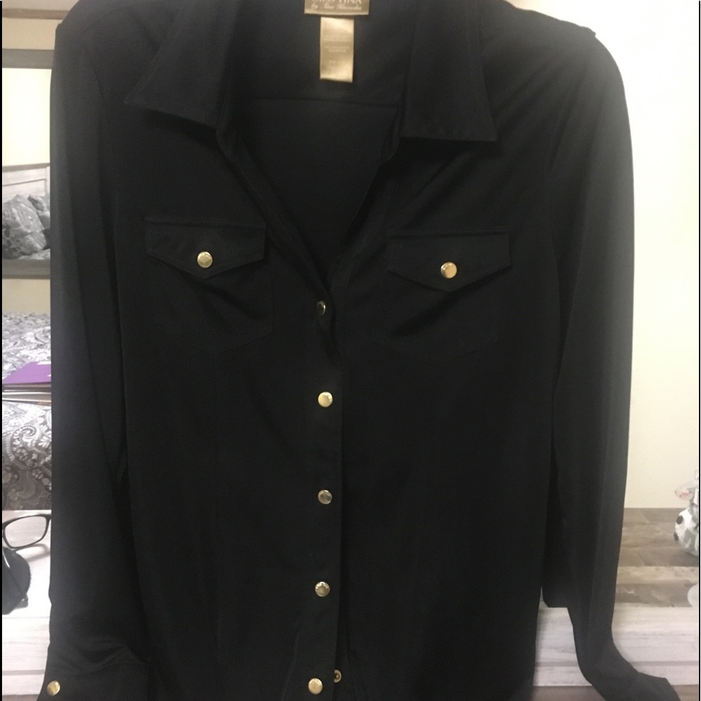 Snap front blouse and snap cuff